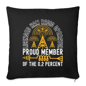 Ham Radio Ham Radio Operator - Sofa pillowcase 17,3'' x 17,3'' (45 x 45 cm) - black - Front