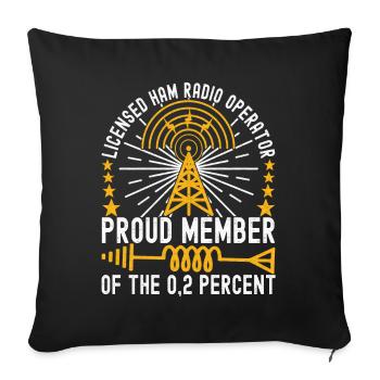 Ham Radio Ham Radio Operator - Sofa pillowcase 17,3'' x 17,3'' (45 x 45 cm) - black - Front