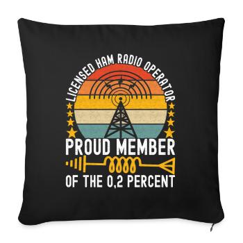 Ham Radio Ham Radio Operator - Sofa pillowcase 17,3'' x 17,3'' (45 x 45 cm) - black - Front