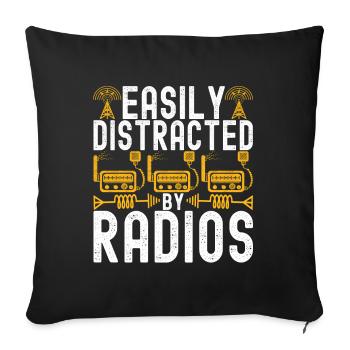 Ham Radio Ham Radio Operator - Sofa pillowcase 17,3'' x 17,3'' (45 x 45 cm) - black - Front