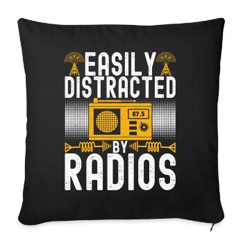 Ham Radio Ham Radio Operator - Sofa pillowcase 17,3'' x 17,3'' (45 x 45 cm) - black - Front