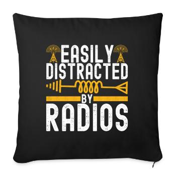 Ham Radio Ham Radio Operator - Sofa pillowcase 17,3'' x 17,3'' (45 x 45 cm) - black - Front