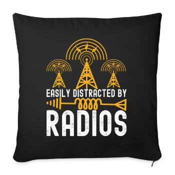 Ham Radio Ham Funker - Sofakissenbezug 45 x 45 cm - Schwarz - Vorne