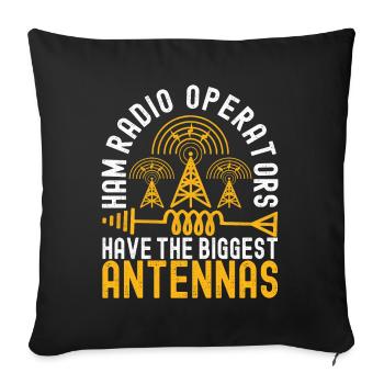 Ham Radio Ham Funker - Sofakissenbezug 45 x 45 cm - Schwarz - Vorne