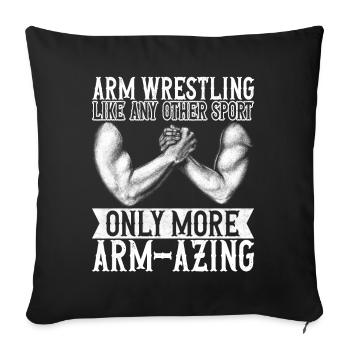 Arm wrestling arm wrestling - Sofa pillowcase 17,3'' x 17,3'' (45 x 45 cm) - black - Front