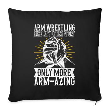 Arm wrestling arm wrestling - Sofa pillowcase 17,3'' x 17,3'' (45 x 45 cm) - black - Front