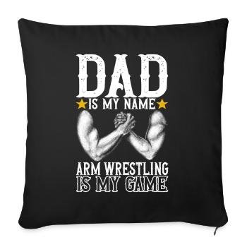 Arm wrestling arm wrestling - Sofa pillowcase 17,3'' x 17,3'' (45 x 45 cm) - black - Front