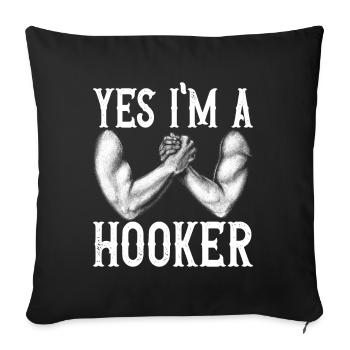 Arm wrestling arm wrestling - Sofa pillowcase 17,3'' x 17,3'' (45 x 45 cm) - black - Front