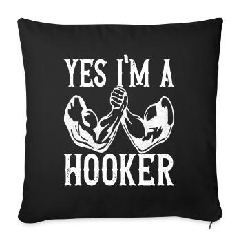 Arm wrestling arm wrestling - Sofa pillowcase 17,3'' x 17,3'' (45 x 45 cm) - black - Front