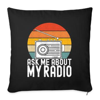 Ham Radio Ham Radio Operator - Sofa pillowcase 17,3'' x 17,3'' (45 x 45 cm) - black - Front