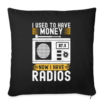 Ham Radio Ham Radio Operator - Sofa pillowcase 17,3'' x 17,3'' (45 x 45 cm) - black - Front