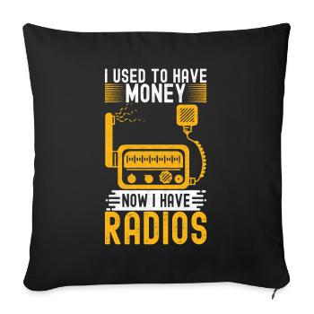 Ham Radio Ham Radio Operator - Sofa pillowcase 17,3'' x 17,3'' (45 x 45 cm) - black - Front