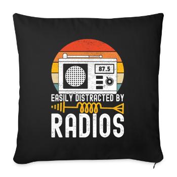 Ham Radio Ham Radio Operator - Sofa pillowcase 17,3'' x 17,3'' (45 x 45 cm) - black - Front