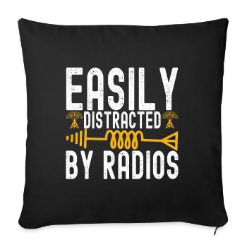 Ham Radio Ham Radio Operator - Sofa pillowcase 17,3'' x 17,3'' (45 x 45 cm) - black - Front