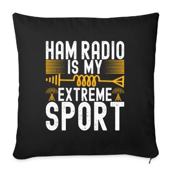 Ham Radio Ham Radio Operator - Sofa pillowcase 17,3'' x 17,3'' (45 x 45 cm) - black - Front
