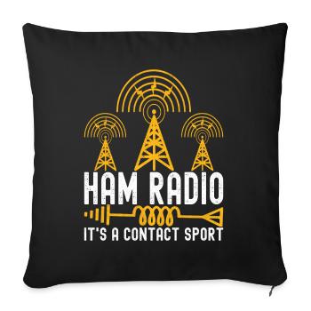 Ham Radio Ham Funker - Sofakissenbezug 45 x 45 cm - Schwarz - Vorne