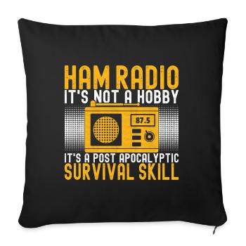 Ham Radio Ham Radio Operator - Sofa pillowcase 17,3'' x 17,3'' (45 x 45 cm) - black - Front