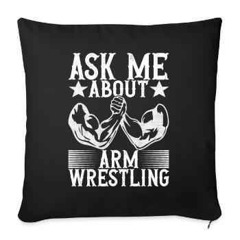 Arm wrestling arm wrestling - Sofa pillowcase 17,3'' x 17,3'' (45 x 45 cm) - black - Front