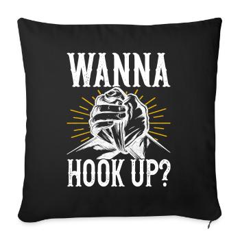 Arm wrestling arm wrestling - Sofa pillowcase 17,3'' x 17,3'' (45 x 45 cm) - black - Front