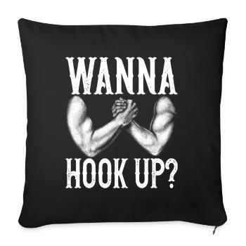 Arm wrestling arm wrestling - Sofa pillowcase 17,3'' x 17,3'' (45 x 45 cm) - black - Front