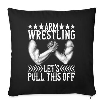 Arm wrestling arm wrestling - Sofa pillowcase 17,3'' x 17,3'' (45 x 45 cm) - black - Front