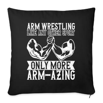 Arm wrestling arm wrestling - Sofa pillowcase 17,3'' x 17,3'' (45 x 45 cm) - black - Front