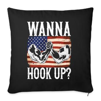 Arm wrestling arm wrestling - Sofa pillowcase 17,3'' x 17,3'' (45 x 45 cm) - black - Front
