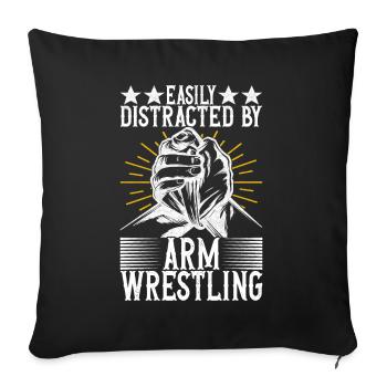 Arm wrestling arm wrestling - Sofa pillowcase 17,3'' x 17,3'' (45 x 45 cm) - black - Front