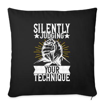 Arm wrestling arm wrestling - Sofa pillowcase 17,3'' x 17,3'' (45 x 45 cm) - black - Front