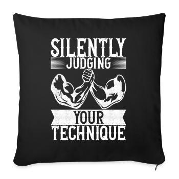 Arm wrestling arm wrestling - Sofa pillowcase 17,3'' x 17,3'' (45 x 45 cm) - black - Front