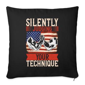 Arm wrestling arm wrestling - Sofa pillowcase 17,3'' x 17,3'' (45 x 45 cm) - black - Front