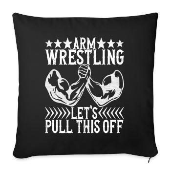 Arm wrestling arm wrestling - Sofa pillowcase 17,3'' x 17,3'' (45 x 45 cm) - black - Front