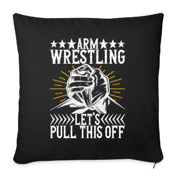 Arm wrestling arm wrestling - Sofa pillowcase 17,3'' x 17,3'' (45 x 45 cm) - black - Front