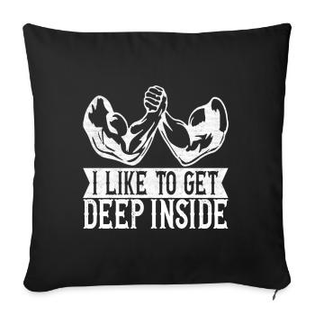 Arm wrestling arm wrestling - Sofa pillowcase 17,3'' x 17,3'' (45 x 45 cm) - black - Front