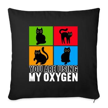 Cats Misanthrope Sarcasm - Sofa pillowcase 17,3'' x 17,3'' (45 x 45 cm) - black - Front