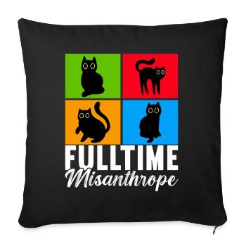 Cats Misanthrope Sarcasm - Sofa pillowcase 17,3'' x 17,3'' (45 x 45 cm) - black - Front
