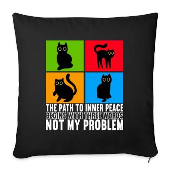 Cats Misanthrope Sarcasm - Sofa pillowcase 17,3'' x 17,3'' (45 x 45 cm) - black - Front