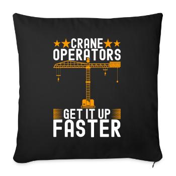 Kranführer Kranfahrer - Sofakissenbezug 45 x 45 cm - Schwarz - Vorne