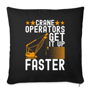 Crane operator Crane driver - Sofa pillowcase 17,3'' x 17,3'' (45 x 45 cm) - black - Front