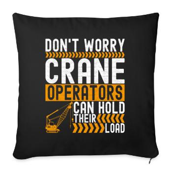Crane operator Crane driver - Sofa pillowcase 17,3'' x 17,3'' (45 x 45 cm) - black - Front