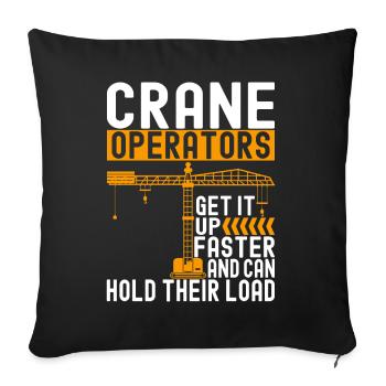 Crane operator Crane driver - Sofa pillowcase 17,3'' x 17,3'' (45 x 45 cm) - black - Front