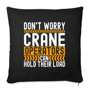 Crane operator Crane driver - Sofa pillowcase 17,3'' x 17,3'' (45 x 45 cm) - black - Front