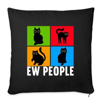 Cats Misanthrope Sarcasm - Sofa pillowcase 17,3'' x 17,3'' (45 x 45 cm) - black - Front