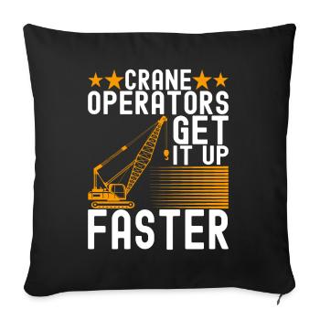 Crane operator Crane driver - Sofa pillowcase 17,3'' x 17,3'' (45 x 45 cm) - black - Front