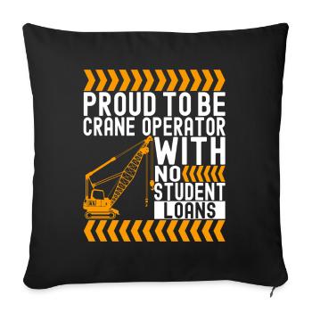 Crane operator Crane driver - Sofa pillowcase 17,3'' x 17,3'' (45 x 45 cm) - black - Front