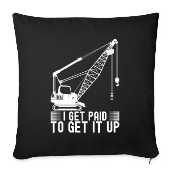 Crane operator Crane driver - Sofa pillowcase 17,3'' x 17,3'' (45 x 45 cm) - black - Front