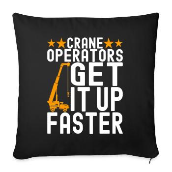 Crane operator Crane driver - Sofa pillowcase 17,3'' x 17,3'' (45 x 45 cm) - black - Front