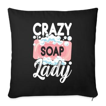 Soap maker soap making - Sofa pillowcase 17,3'' x 17,3'' (45 x 45 cm) - black - Front