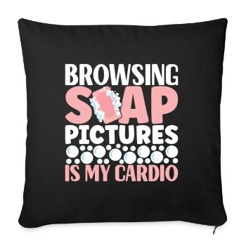 Soap maker soap making - Sofa pillowcase 17,3'' x 17,3'' (45 x 45 cm) - black - Front