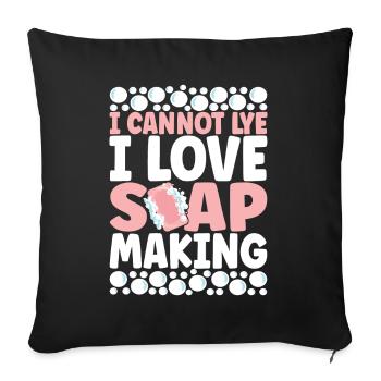 Soap maker soap making - Sofa pillowcase 17,3'' x 17,3'' (45 x 45 cm) - black - Front